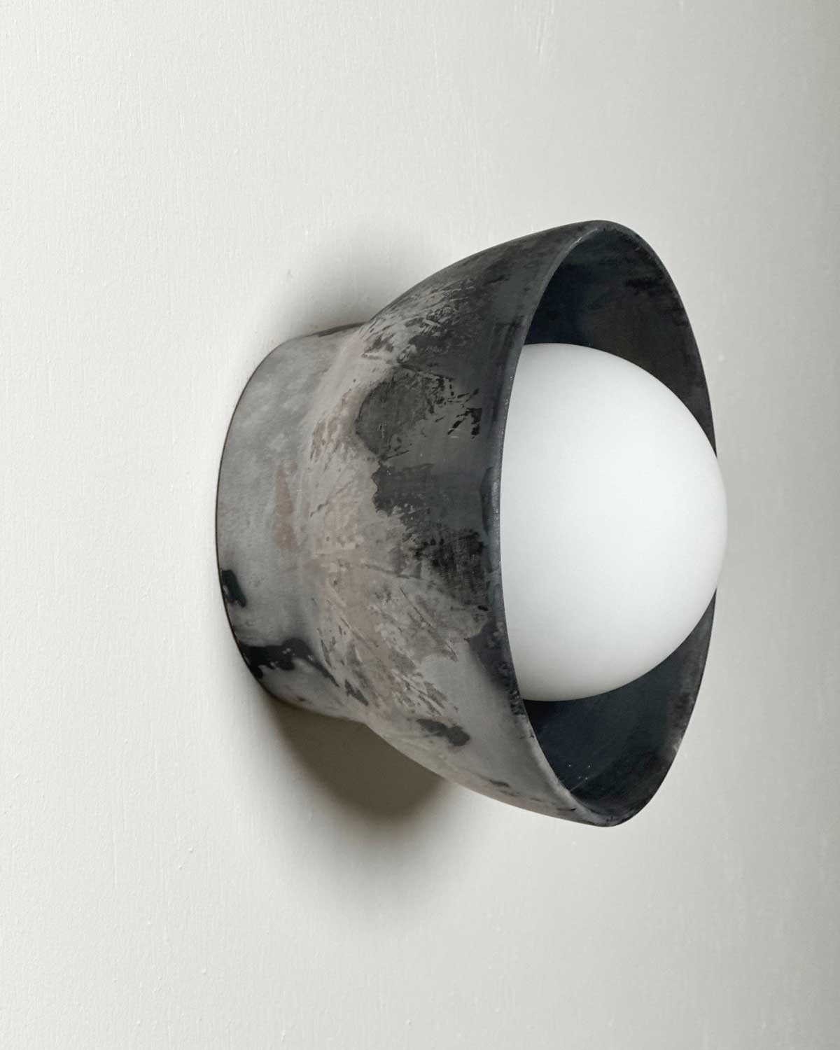 Bowl Sconce / Black Fire